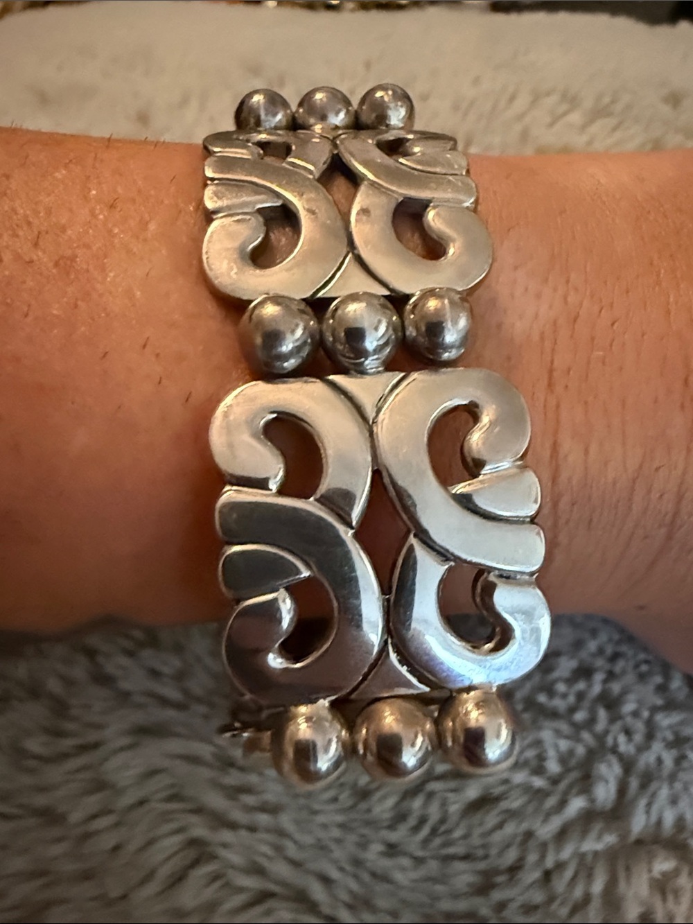 Vintage Mexican Sterling Silver Link Bracelet